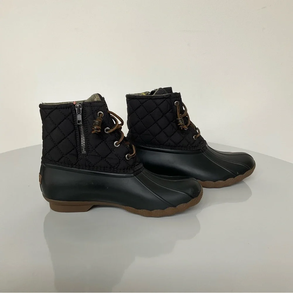 Sperry Black Waterproof Duck Boots. Size 7.5 Women's - Picture 8 of 11